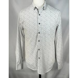 Cactus Man Ricky Singh Floral Cotton Button Up White Mens M
